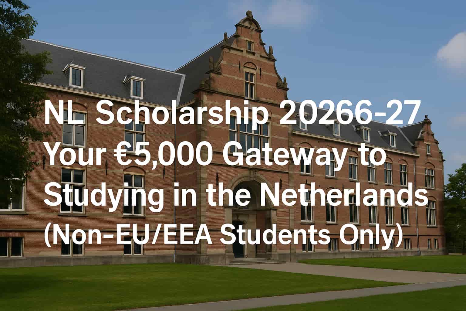 NL Scholarship 2026–27 – Your €5,000 Gateway to Studying in the Netherlands (Non-EUEEA Students Only)